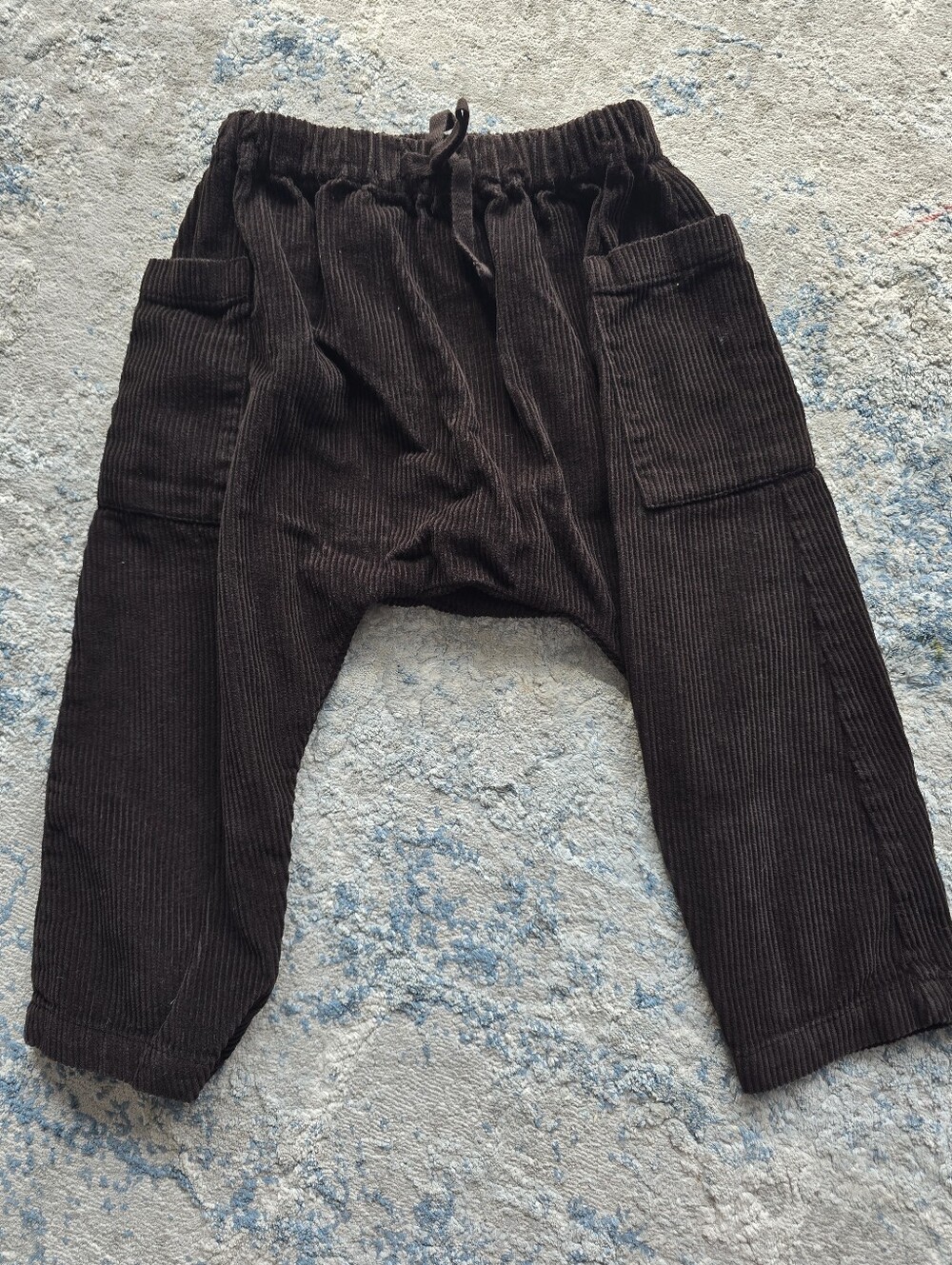 The Simple Folk Corduroy Drop-Crotch Pants - Dark Brown Unisex Size 2-3